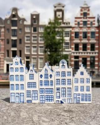 Heinen Delftsblauw Huis Grachtenpand Tuitgevel nr. 3