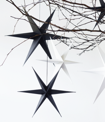 Paper stars Midnight Blue, set van 2 kerststerren