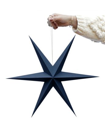 Paper stars Midnight Blue, set van 2 kerststerren