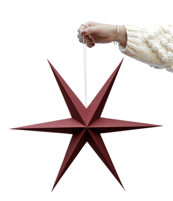 Paper stars Cranberry Red, set van 2 kerststerren