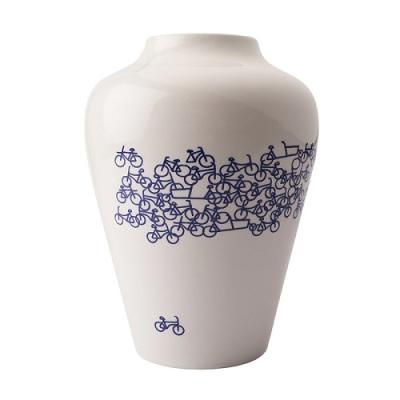 Heinen Delftsblauw vaas De Blauwe Fiets, nr. 2