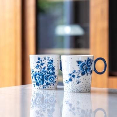 Heinen Delftsblauw mok blauwe stip Bloemenzee