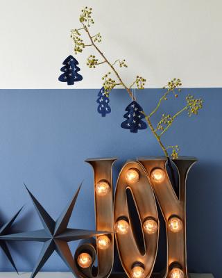 Paper stars Midnight Blue, set van 2 kerststerren