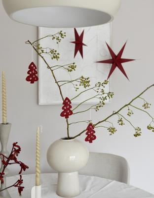 Paper stars Cranberry Red, set van 2 kerststerren