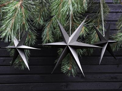 Paper stars Gold Sparkle, set van 2 kerststerren