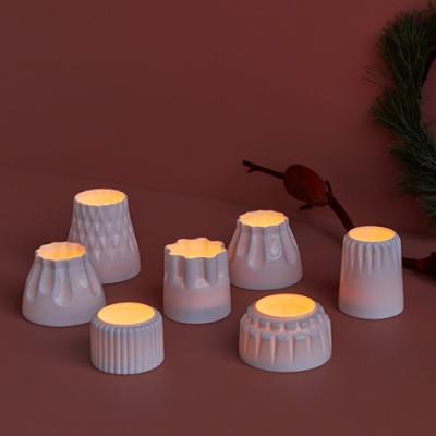 Dottir waxinelichten Alba wit, set van 4