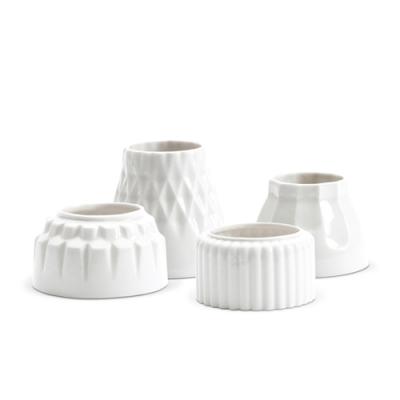 Dottir waxinelichten Alba wit, set van 4