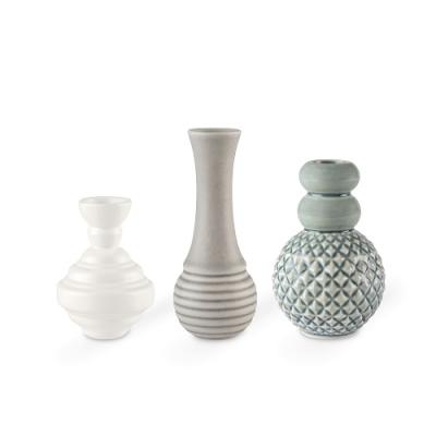 Dottir Samsurium Minibell kleine vaasjes Blauw-Grijs, set van 3