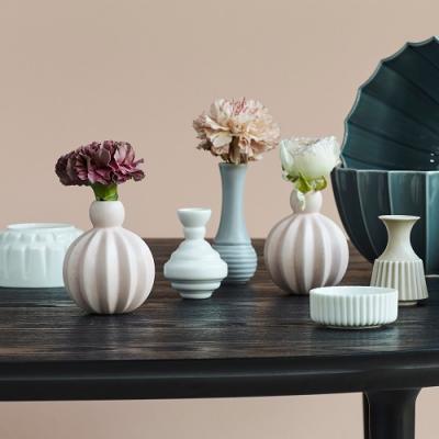 Dottir Samsurium Minibell kleine vaasjes Blauw-Grijs, set van 3