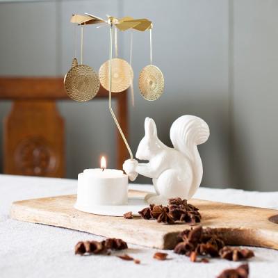 Dottir waxinelicht Eekhoorn met Angel Chime wit-goud