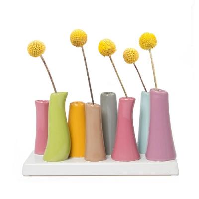 Bloemenvaasje recht Magenta tubes