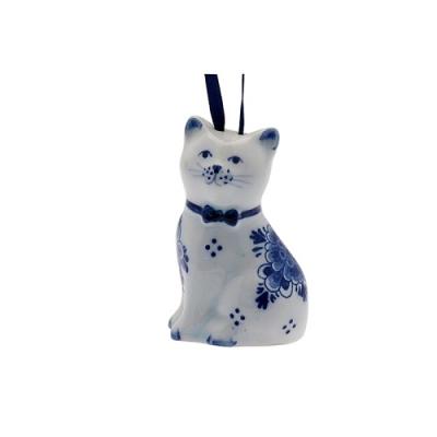 Heinen Delftsblauw hanger Poes