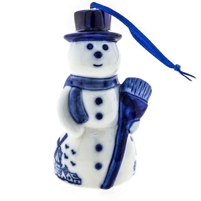Heinen Delftsblauw hanger Sneeuwman