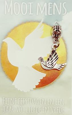 Mooi Mens kaartje - Fijne feestdagen en een jaar vol liefde en vrede (duifje)