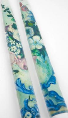 Flatyz set van 2 platte kunstkaarsen Paul Ceza Flowers in a Rococo Vaas