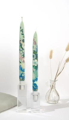 Flatyz set van 2 platte kunstkaarsen Paul Ceza Flowers in a Rococo Vaas