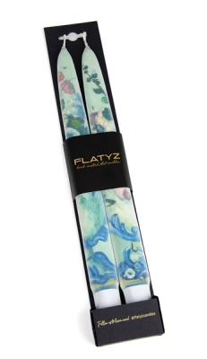Flatyz set van 2 platte kunstkaarsen Paul Ceza Flowers in a Rococo Vaas
