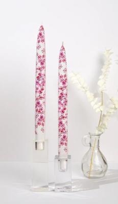 Flatyz set van 2 platte kunstkaarsen Pink Cherry Blossoms