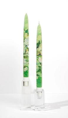 Flatyz set van 2 platte kunstkaarsen Van Gogh Still Life Vase met pin