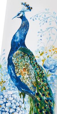 Flatyz platte kunstkaars Realistic Peacock in Flowers