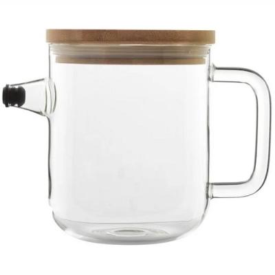 Borosilicaat glazen Theekan met bamboe deksel