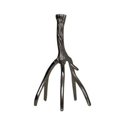 Kandelaar staand Gewei lichtzilver-metaal 33cm