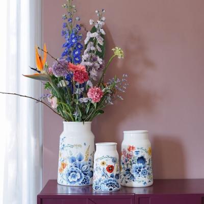 Heinen Delftsblauw Melkbus vaas Wildbloemen Oase small