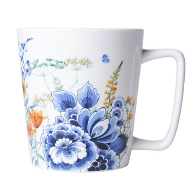 Heinen Delftsblauw mok Wildbloemen Bloementuintje