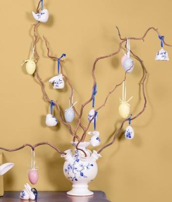 Heinen Delftsblauw hanger haasjes, set van 3