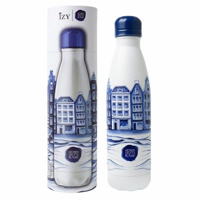 Heinen Delftsblauw Waterfles Grachthuis Plateel