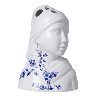 Heinen Delftsblauw vaas Meisje met de Parel