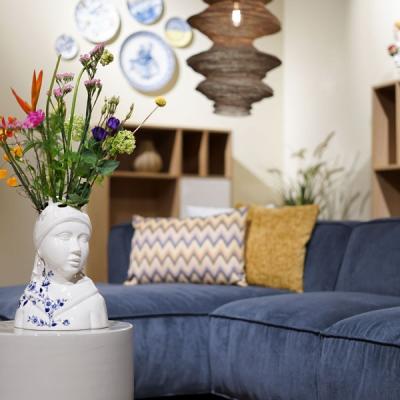 Heinen Delftsblauw vaas Meisje met de Parel