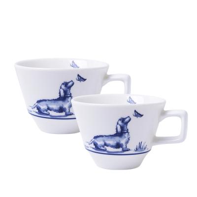 Heinen Delftsblauw Teckel Nhaan espresso kopjes, set van 2