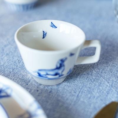 Heinen Delftsblauw Teckel Nhaan espresso kopjes, set van 2