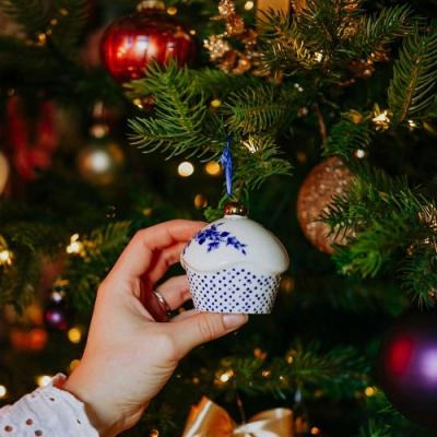 Heinen Delftsblauw hanger Cupcake