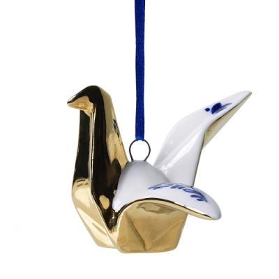 Heinen Delftsblauw hanger origami kraanvogel
