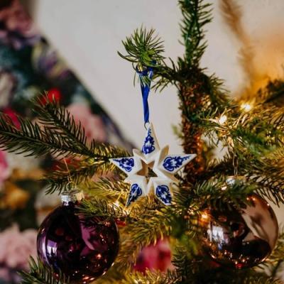 Heinen Delftsblauw hanger Ster nr. 3