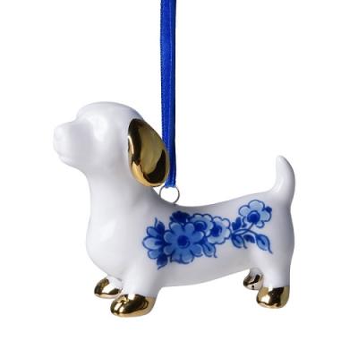 Heinen Delftsblauw hanger Teckel