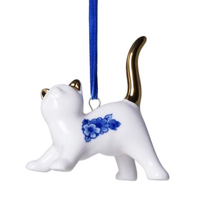 Heinen Delftsblauw hanger Poes Speels