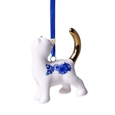Heinen Delftsblauw hanger Poes Bedelend