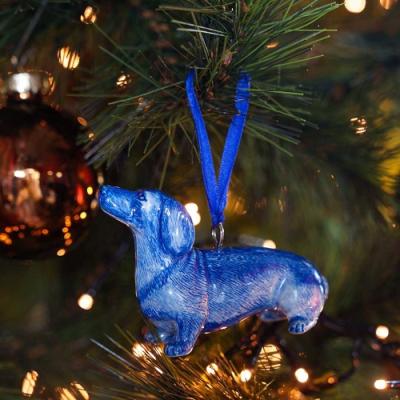 Heinen Delftsblauw hanger Teckel Nhaan zittend