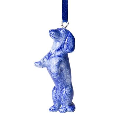 Heinen Delftsblauw hanger Teckel Nhaan bedelend