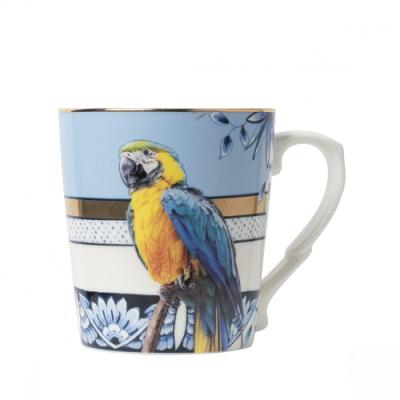 Heinen Delftsblauw mok Mandala Papegaai