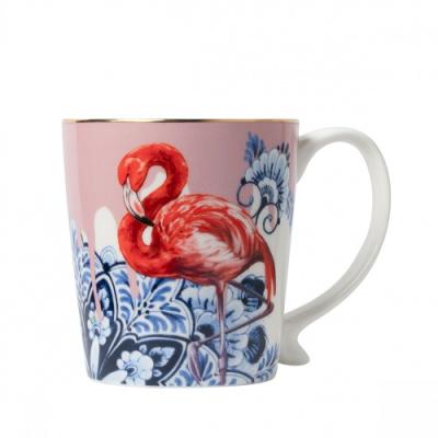 Heinen Delftsblauw mok Mandala Flamingo