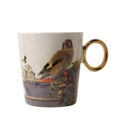 Heinen Delftsblauw  mok Het puttertje pastel goud