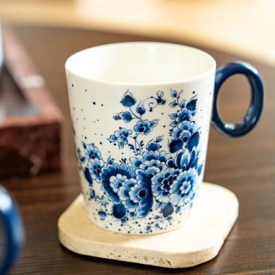 Heinen Delftsblauw mok blauwe stip Bloemenzee