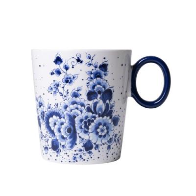 Heinen Delftsblauw mok blauwe stip Bloemenzee