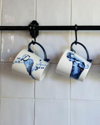 Heinen Delftsblauw mok Pimpelmees