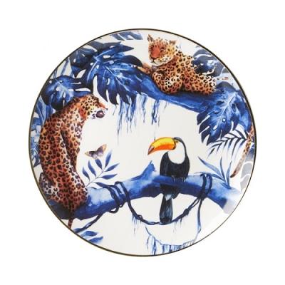 Heinen Delftsblauw Wand bord In De Jungle