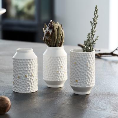 Räder kleine vaasjes wit-goud, set van 3